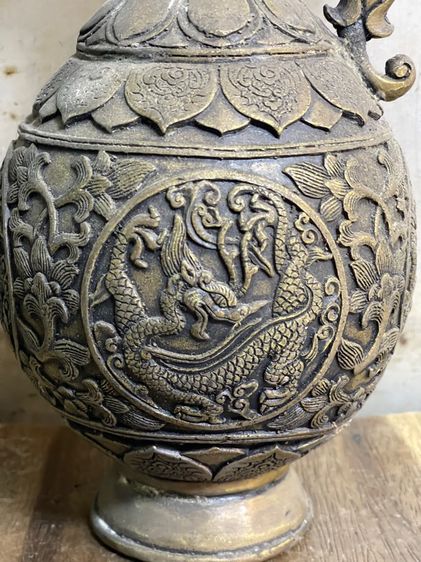 กาน้ำชา มังกร ทองเหลืองสะสม รูปที่ 11