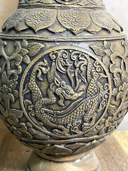 กาน้ำชา มังกร ทองเหลืองสะสม รูปที่ 12