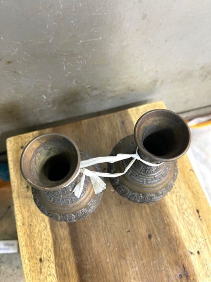 แจกัน อักษรจีน ทองเหลืองสะสมA22 รูปที่ 10