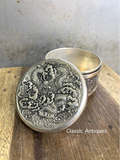 ตลับ มังกร ดันเมฆกระไหล่เงินสะสม รูปที่ 2