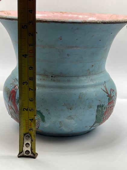 กระโถน เคลือบอีนาเมล ลายเครื่องตั้งจีน โบราณเก่าสะสม รูปที่ 15