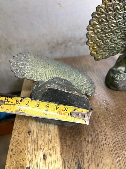 นกยูง รำแพน คู่เล็ก ทองเหลืองสะสม รูปที่ 10