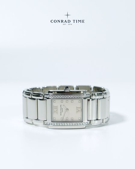 Patek Twenty-4 4910 10A-011 White Diamond Dial Stainless steel 2008 25 x 30 mm. Fullset  รูปที่ 4