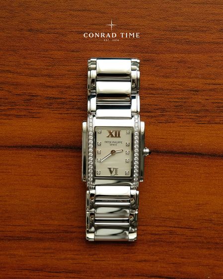 Patek Twenty-4 4910 10A-011 White Diamond Dial Stainless steel 2008 25 x 30 mm. Fullset 