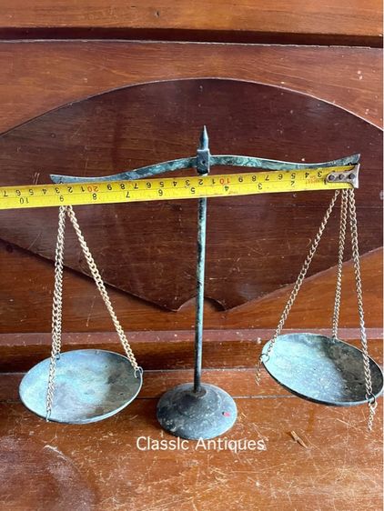 ตาชั่ง ทองเหลืองโบราณเก่าสะสมA8 รูปที่ 7