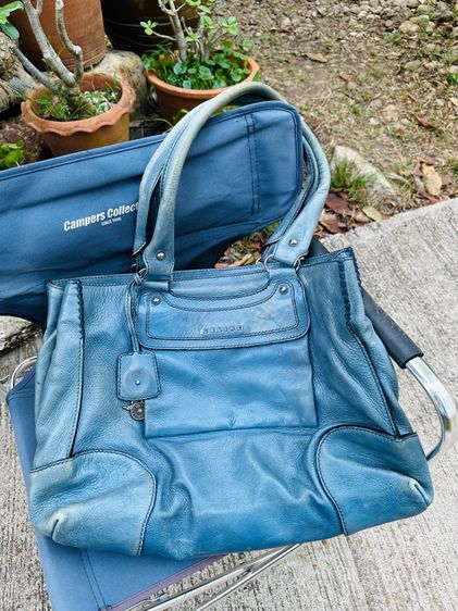 หญิง ฟ้า หนังแท้ CELINE Tote Bag