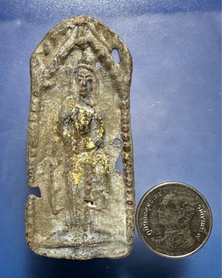 พระขุนแผนสะกดทัพเนื้อตะกั่วสนิมแดง กรุท่าเสา กาญจนบุรี รูปที่ 3