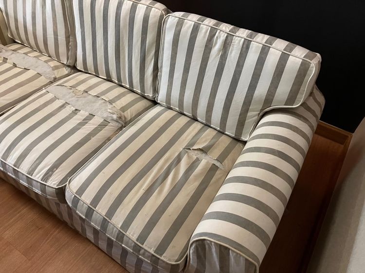  🛋️ ขายถูก โซฟาผ้า 3 ที่นั่ง Vintage Classic Cottage Style ขนาดกว้าง 194cm. ลึก81cm. สูง80cm. แบบผ้าถอดซักได้ รูปที่ 7