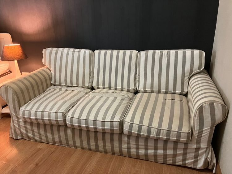  🛋️ ขายถูก โซฟาผ้า 3 ที่นั่ง Vintage Classic Cottage Style ขนาดกว้าง 194cm. ลึก81cm. สูง80cm. แบบผ้าถอดซักได้ รูปที่ 2