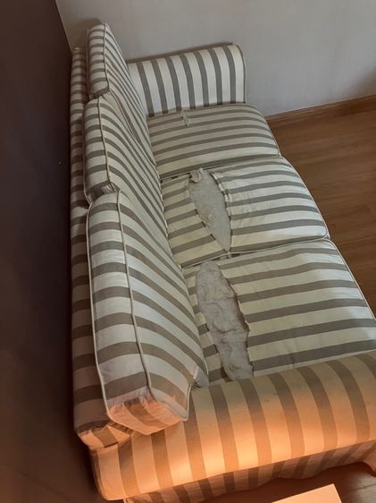  🛋️ ขายถูก โซฟาผ้า 3 ที่นั่ง Vintage Classic Cottage Style ขนาดกว้าง 194cm. ลึก81cm. สูง80cm. แบบผ้าถอดซักได้ รูปที่ 5