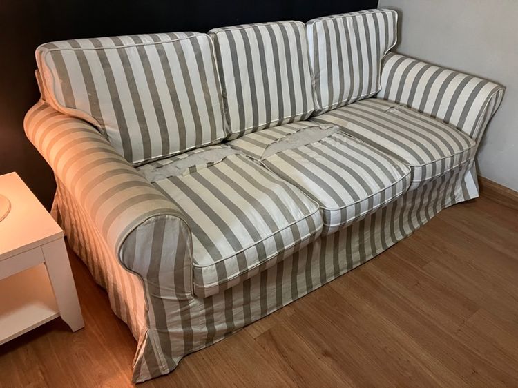  🛋️ ขายถูก โซฟาผ้า 3 ที่นั่ง Vintage Classic Cottage Style ขนาดกว้าง 194cm. ลึก81cm. สูง80cm. แบบผ้าถอดซักได้ รูปที่ 3