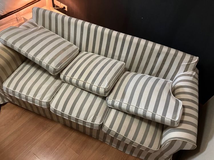  🛋️ ขายถูก โซฟาผ้า 3 ที่นั่ง Vintage Classic Cottage Style ขนาดกว้าง 194cm. ลึก81cm. สูง80cm. แบบผ้าถอดซักได้ รูปที่ 10