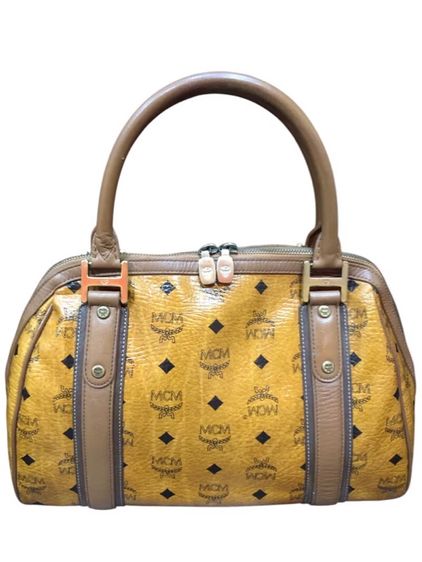 กระเป๋า MCM COGNAC ALMA กระเป๋าหนัง Visetos Cognac  มือสอง รับประกันของแท้  รูปที่ 2