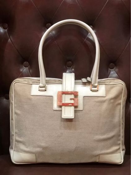 กระเป๋าหูหิ้วลายโลโก้ GUCCI สีเทา รับประกันของแท้ ไม่แท้ยินดีคืนเงิน