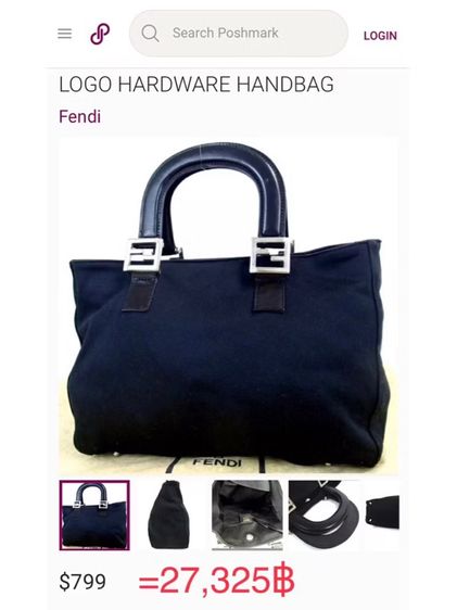 กระเป๋าถือทรงโท้ทFENDIโลโก้ FF ของ Fendi สีน้ำเงินกรมท่า สีเงิน ของแท้กระเป๋าผ้าเดนิมทวินส์ ปี 2000-2010 รับประกันของแท้  รูปที่ 9