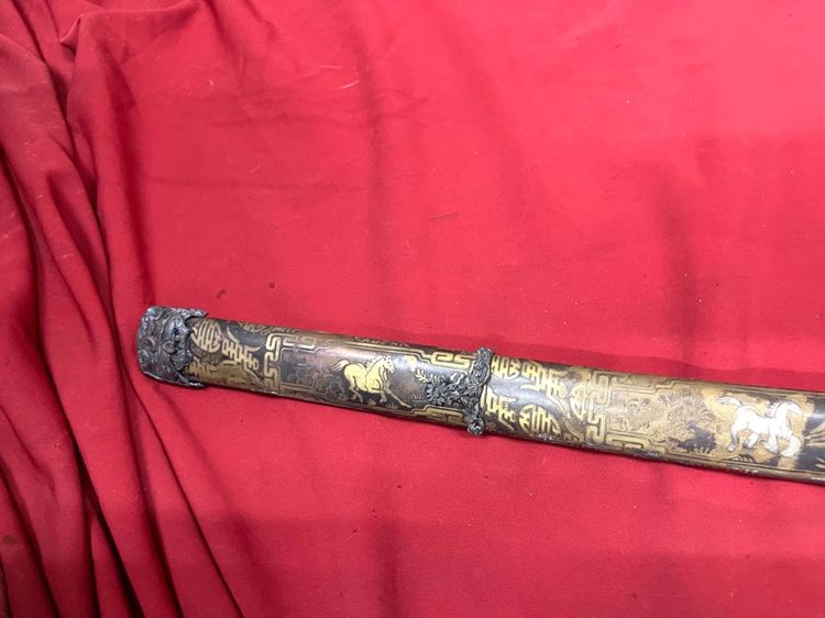 ดาบญี่ปุ่น ลายม้ามงคล กะไหล่เงินA2 รูปที่ 13