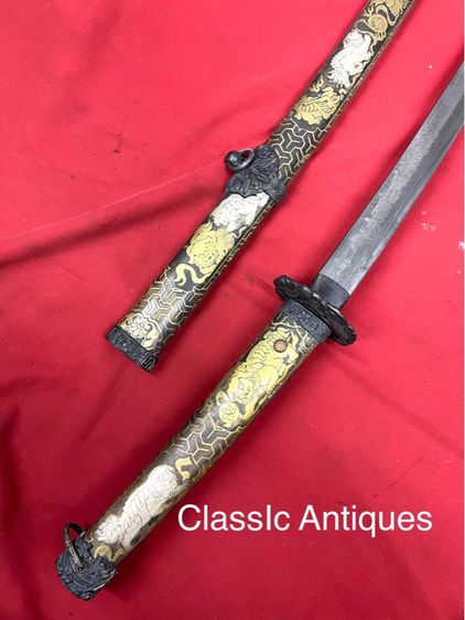 ดาบญี่ปุ่น ลาย สิงโตญี่ปุ่น กระไหร่เงิน รูปที่ 8