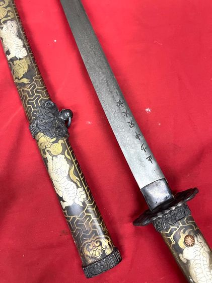 ดาบญี่ปุ่น ลาย สิงโตญี่ปุ่น กระไหร่เงิน รูปที่ 11
