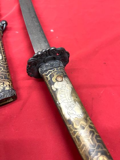 ดาบญี่ปุ่น ลาย สิงโตญี่ปุ่น กระไหร่เงิน รูปที่ 16