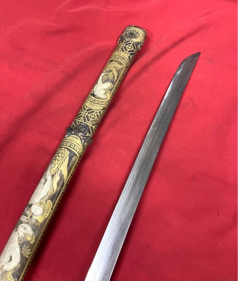 ดาบญี่ปุ่นกะไหล่เงิน ลายหายากA2 รูปที่ 10