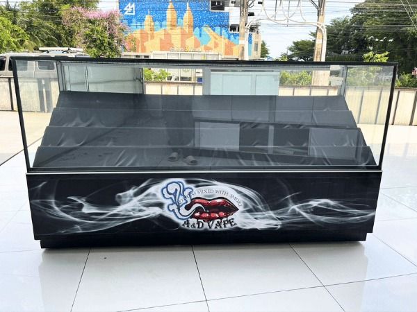 ตู้จิวเวลรี่ ตู้กระจกโชว์สินค้า ตู้โชว์โทรศัพท์ ประตูกระจกแบบสไลด์ สีดำ รูปที่ 16