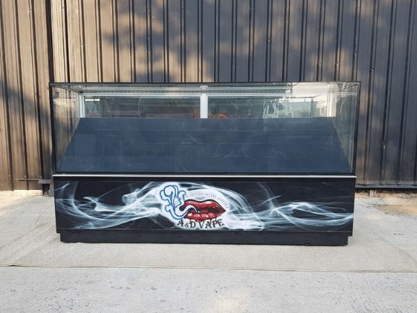 ตู้จิวเวลรี่ ตู้กระจกโชว์สินค้า ตู้โชว์โทรศัพท์ ประตูกระจกแบบสไลด์ สีดำ รูปที่ 7