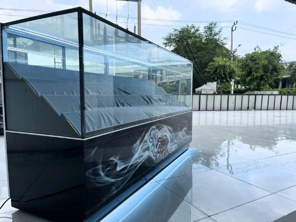ตู้จิวเวลรี่ ตู้กระจกโชว์สินค้า ตู้โชว์โทรศัพท์ ประตูกระจกแบบสไลด์ สีดำ รูปที่ 3