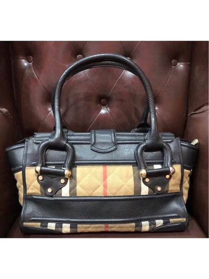 เบอร์เบอรี่ กระเป๋าผ้าใบลาย House Check ขนาดใหญ่ รับประกันของแท้  รูปที่ 2