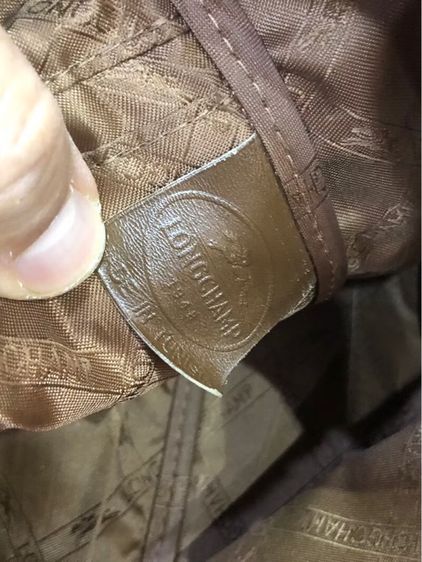 กระเป๋าหนัง Longchamp Tan Brown Roseau Croc Embossed Leather Toggle Top Handle Shopper รับประกันของแท้  รูปที่ 7