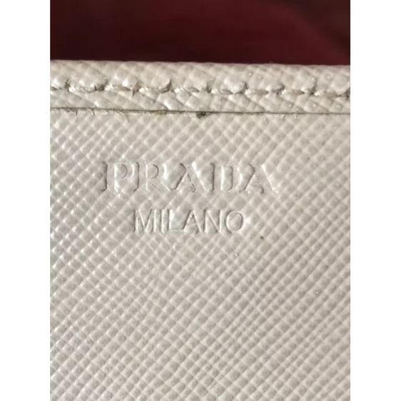Prada Beige Saffiano Lux Leather Flap กระเป๋าสตางค์ยาวคอนติเนนตัล รับประกันของแท้ รูปที่ 5