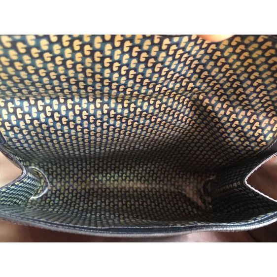 กระเป๋าคลัทช์ GUCCI SHERRY LINE VINTAGE SUEDE NAVY NAVY UNISEX รับประกันของแท้ รูปที่ 4