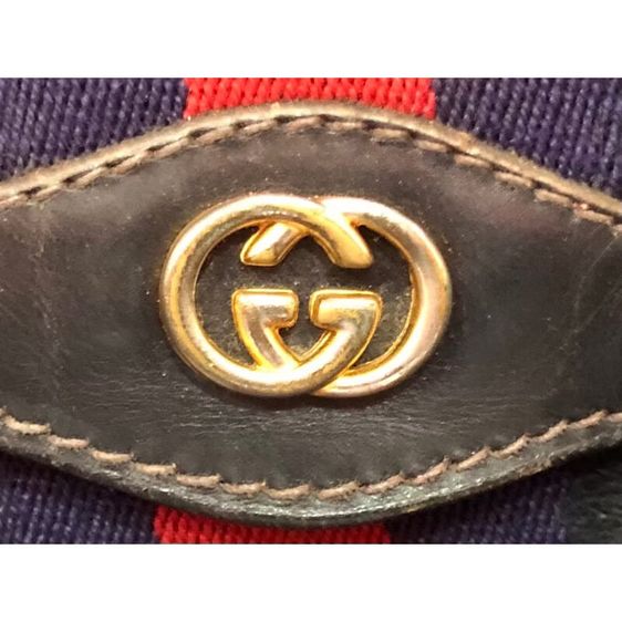 กระเป๋าคลัทช์ GUCCI SHERRY LINE VINTAGE SUEDE NAVY NAVY UNISEX รับประกันของแท้ รูปที่ 3
