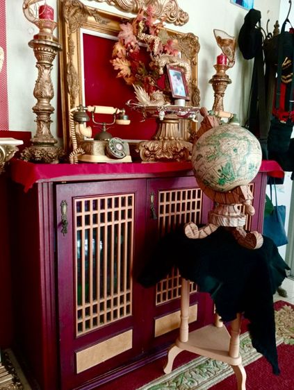 USA.ชุดลูกโลกไม้เก่าโบราณสภาพเยี่ยมขนาดใหญ่จากอเมริกา รูปที่ 5