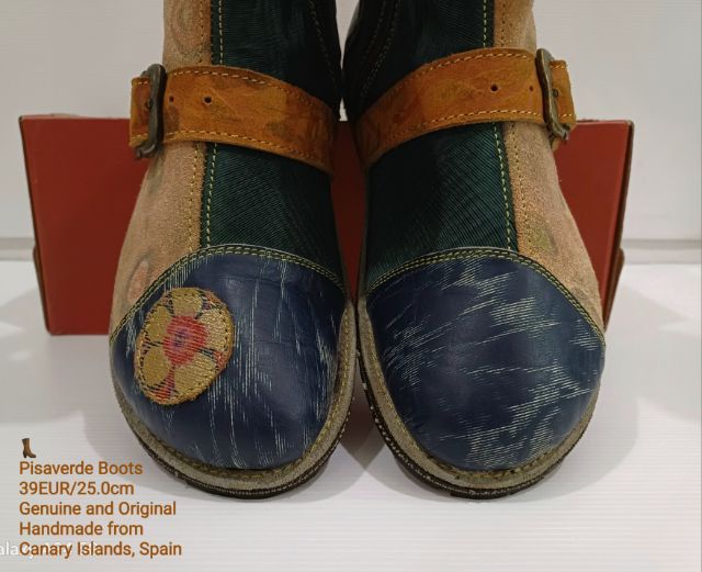 Pisaverde, Women's Boots 39EU(25.0cm) Original Handmade from Canary Islands, Spain ของแท้ มือ 2 สภาพเยี่ยม, รองเท้า Pisaverde หนังแท้ สวยมาก รูปที่ 6