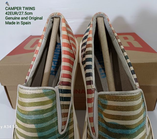 CAMPER TWINS, Slip-on, Unisex 42EU(27.5cm) Original งาน Spain ของแท้ มือ 2 สภาพเยี่ยม, รองเท้า CAMPER ผ้าแคนวาสปั้มลายสี Multicolor สวยมาก รูปที่ 8