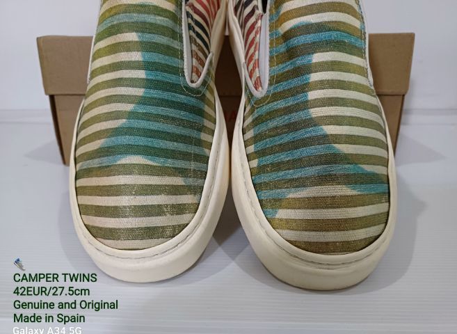 CAMPER TWINS, Slip-on, Unisex 42EU(27.5cm) Original งาน Spain ของแท้ มือ 2 สภาพเยี่ยม, รองเท้า CAMPER ผ้าแคนวาสปั้มลายสี Multicolor สวยมาก รูปที่ 7