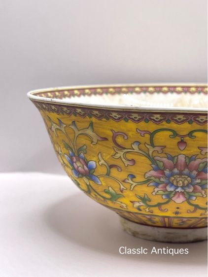 ชาม กังไสเขียนสีลายดอกไม้ สะสมB1 รูปที่ 10