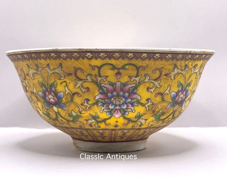 ชาม กังไสเขียนสีลายดอกไม้ สะสมB1 รูปที่ 5