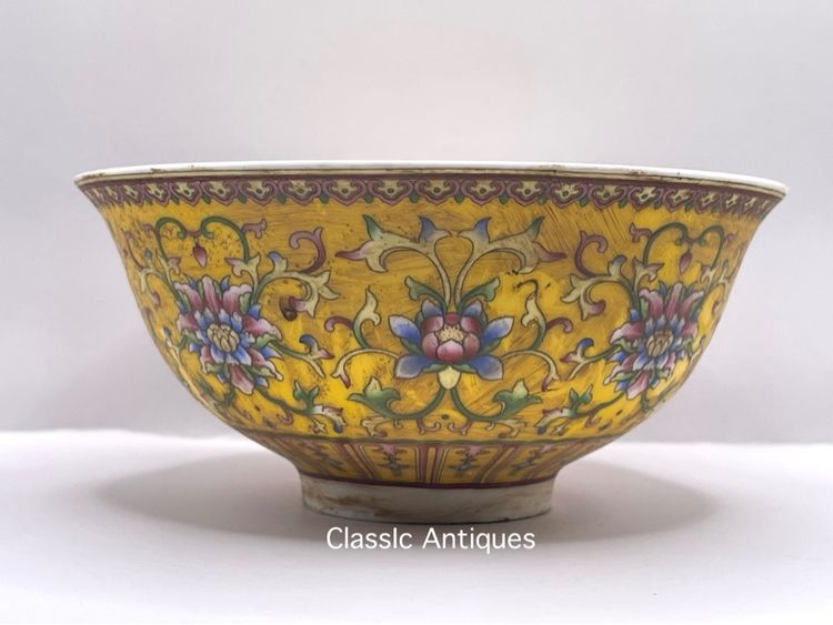 ชาม กังไสเขียนสีลายดอกไม้ สะสมB1 รูปที่ 8