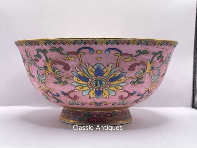 ชาม กังไสเขียนสีลายดอกไม้ สะสมA2