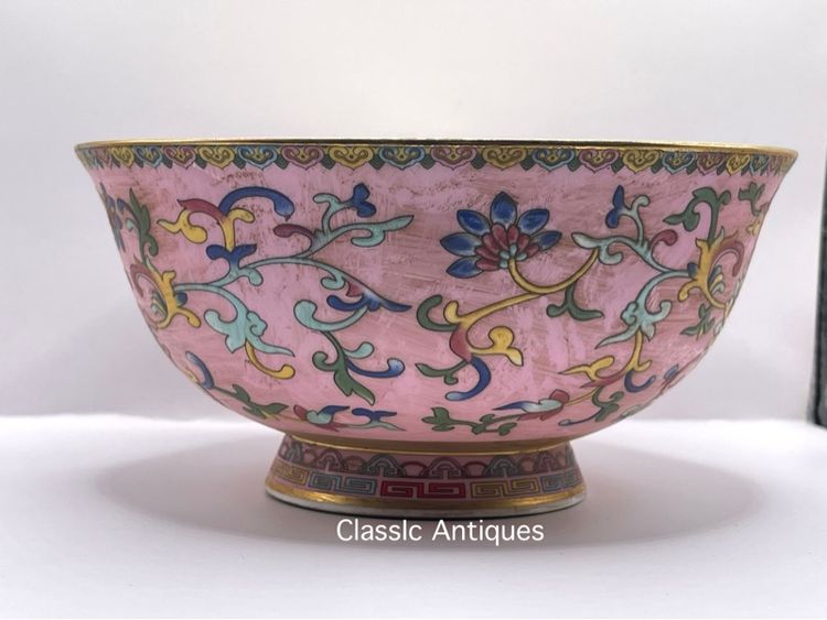 ชาม กังไสเขียนสีลายดอกไม้ สะสมA2 รูปที่ 4