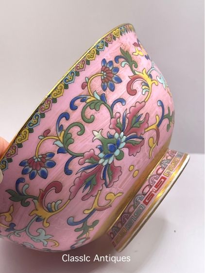 ชาม กังไสเขียนสีลายดอกไม้ สะสมA2 รูปที่ 3