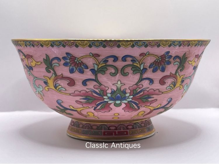 ชาม กังไสเขียนสีลายดอกไม้ สะสมA2 รูปที่ 5