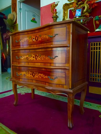 ฝรั่งเศส..ตู้ไม้ 3 ลิ้นชักงานอินเลสุดงามสภาพเยี่ยมจากฝรั่งเศส รูปที่ 13