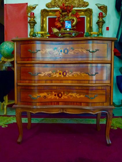 ฝรั่งเศส..ตู้ไม้ 3 ลิ้นชักงานอินเลสุดงามสภาพเยี่ยมจากฝรั่งเศส รูปที่ 11