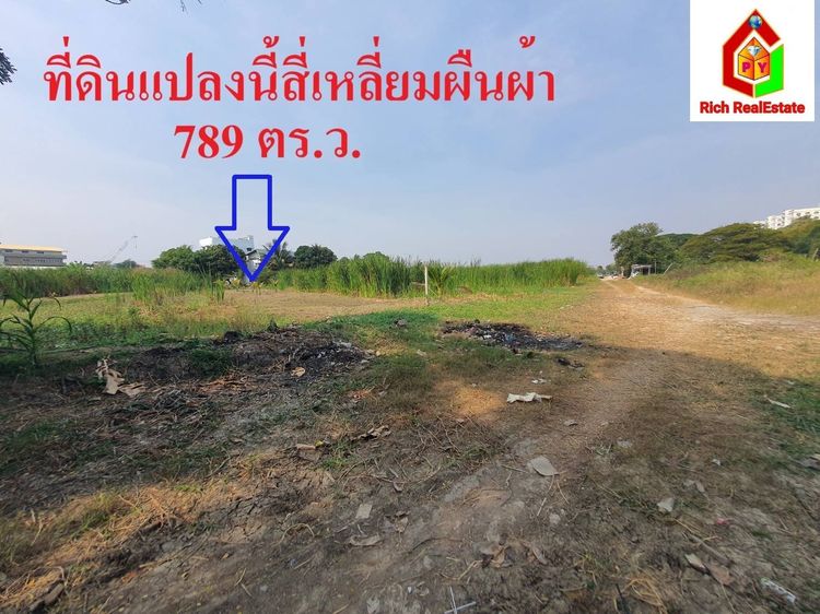 ขายถูกที่ดินสี่เหลี่ยมผืนผ้า อยู่แถวถนนเฉลิมพระเกียรติ ร.9 ซอย 28 แยก 18 จากถนน 650เมตร เนื้อที่ 789 ตรว.เข้าออกถนนได้ 2 ทาง ใกล้สวนหลวง ร.9 รูปที่ 2
