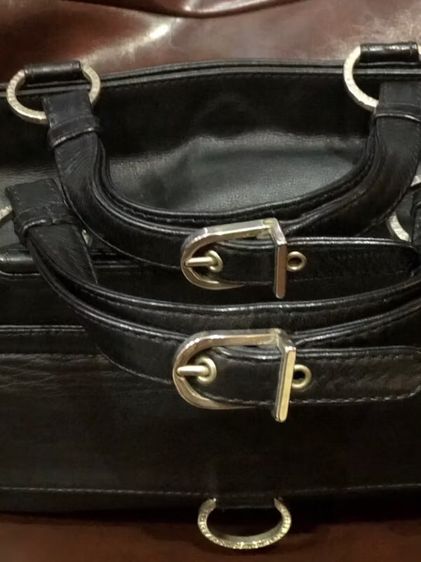 กระเป๋าถือ GIANNI VERSACE หนังสีดำ Lining All Over Pattern Silver Hardware ของแท้ ไม่แท้ยินดีคืนเงิน รูปที่ 3