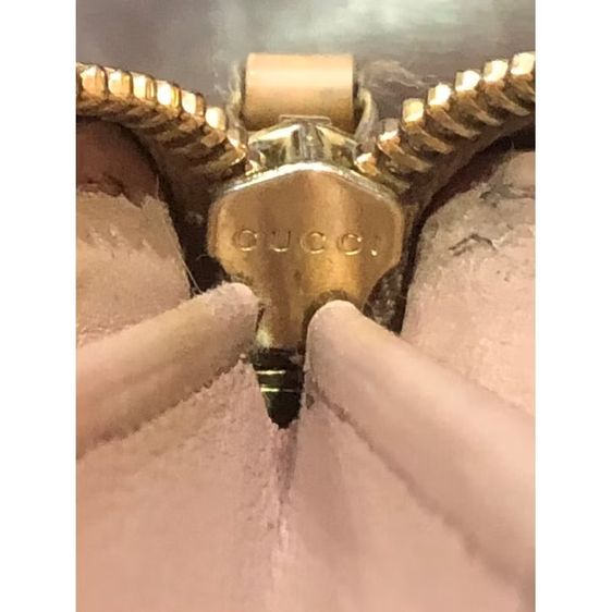 Auth used GUCCI purse กระเป๋าสตางค์หนังใบยาว micro Guccissima k02858 ลงยาสีเบจ ของแท้  รูปที่ 5