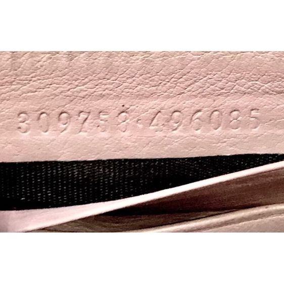 Auth used GUCCI purse กระเป๋าสตางค์หนังใบยาว micro Guccissima k02858 ลงยาสีเบจ ของแท้  รูปที่ 6