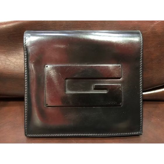 หนังแท้ อื่นๆ กระเป๋าสตางค์ใบสั้นGUCCI Wallet Leather สีดำ Auth 50289 รับประกันแท้ 
